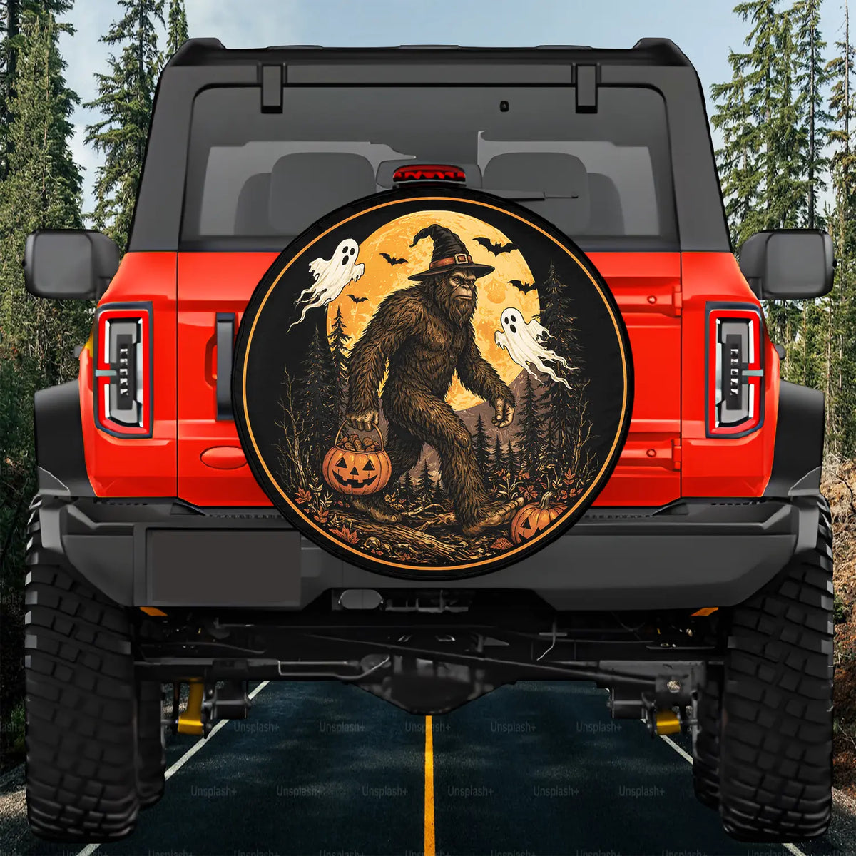 Bigfoot Halloween Tire Cover
