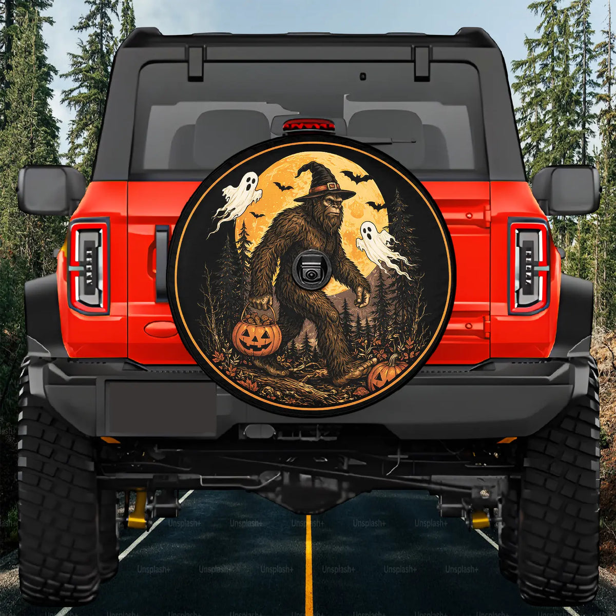 Bigfoot Halloween Tire Cover