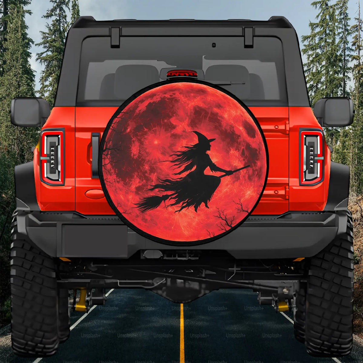 Witch Halloween Tire Cover