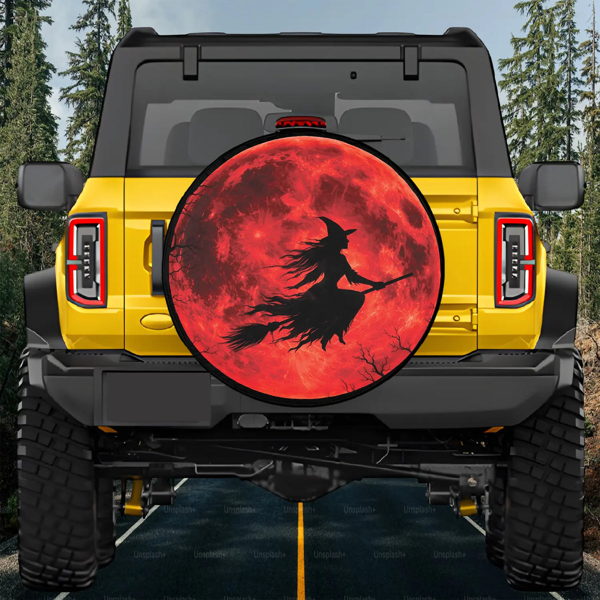 Witch Halloween Tire Cover