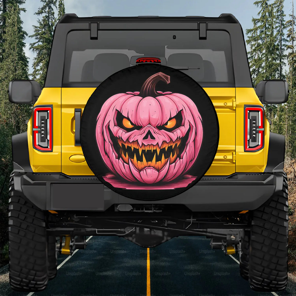 Pink Halloween Tire Cover