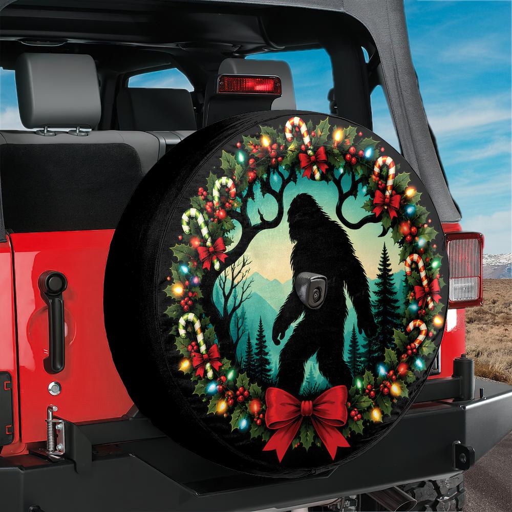 Bigfoot Sasquatch Christmas Spare Tire Cover