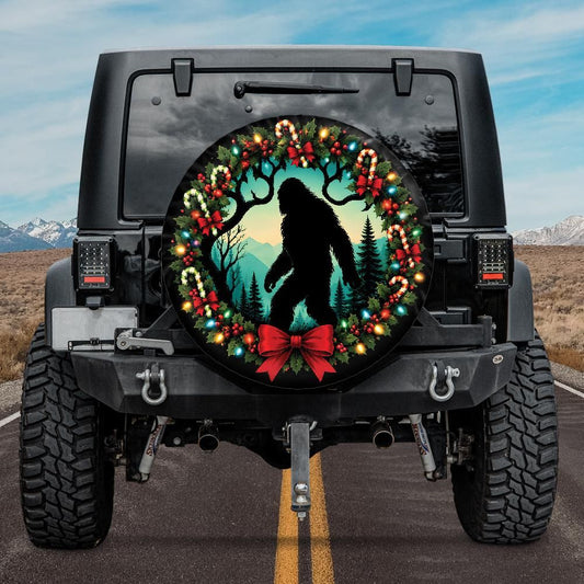 Bigfoot Sasquatch Christmas Spare Tire Cover