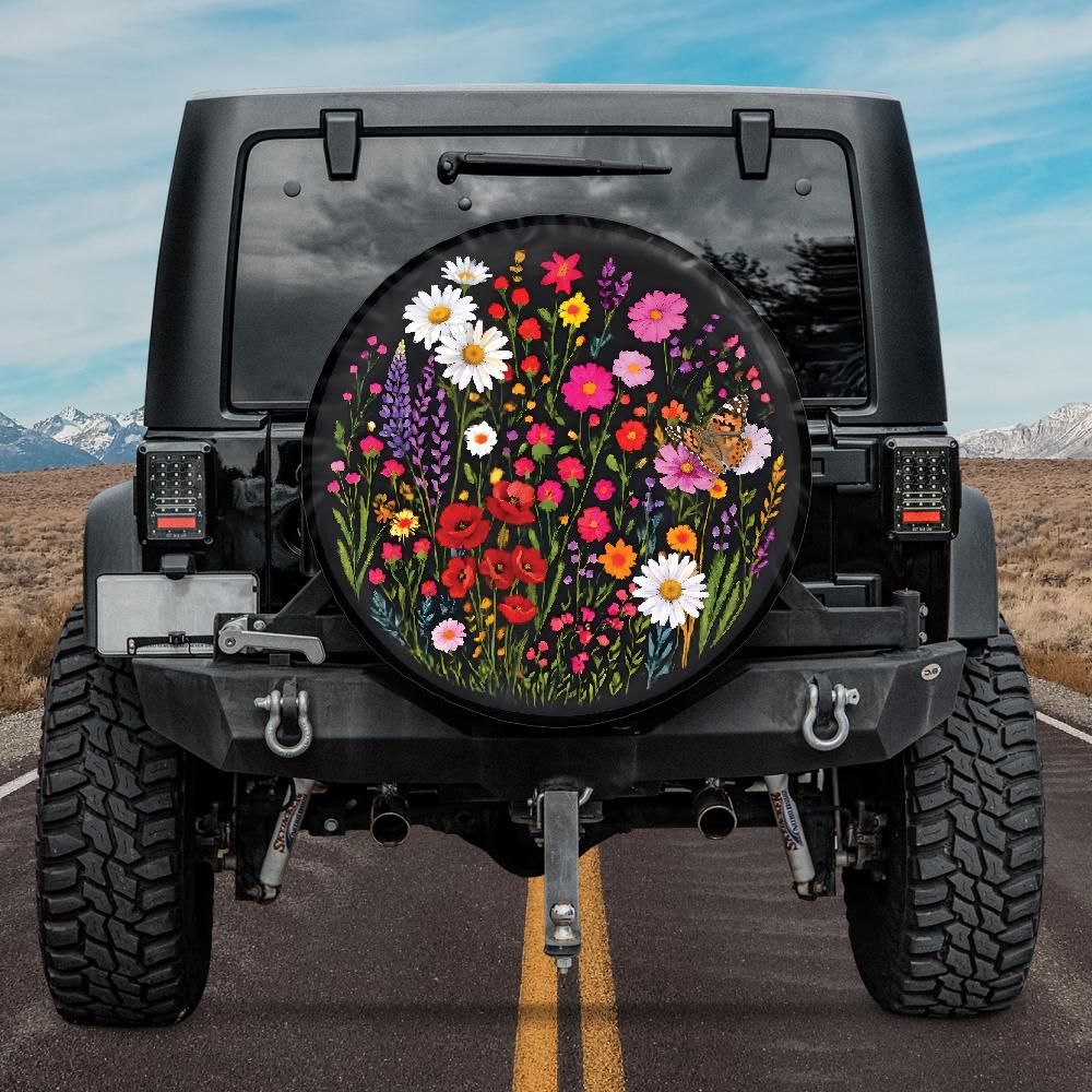 Wild Flower Spare Tire Cover