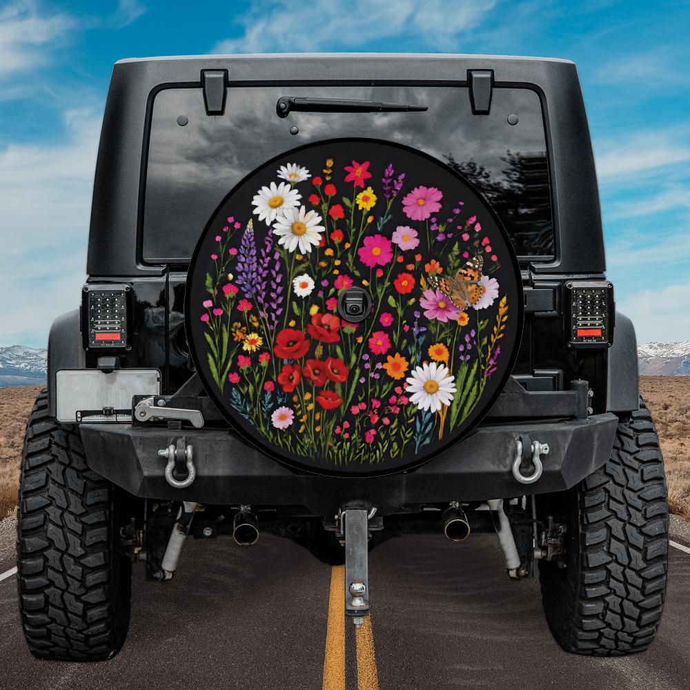 Wild Flower Spare Tire Cover