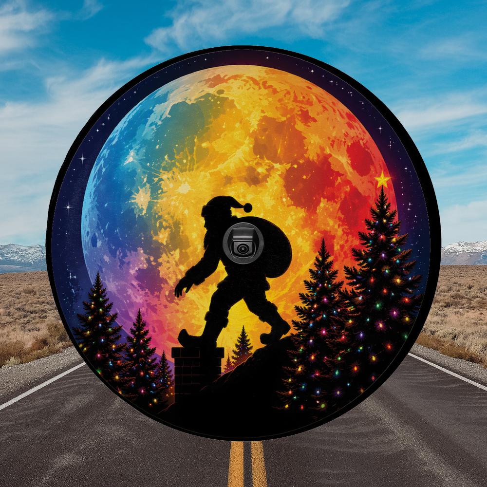 Sasquatch Christmas spare tire cover